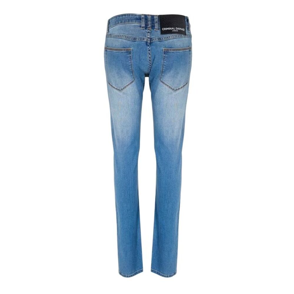Criminal Damage Mens Skinny Jeans / Blue Wash - Picture 2 of 2